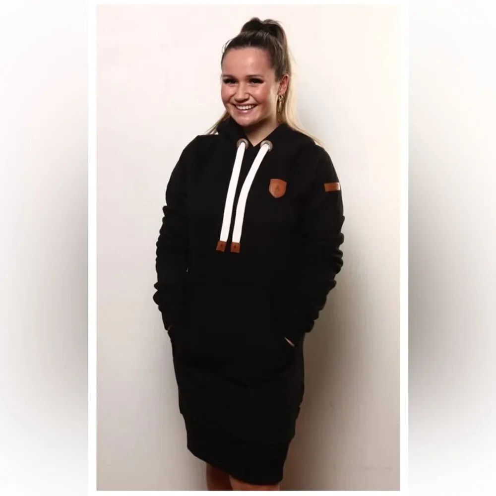 Wanakome Carmen Black Hoody Dress Sz S